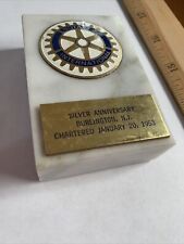 Vintage Burlington New Jersey Rotary Club Paperweight 1953 picture