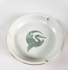 Vintage Porcelain Pelican Crane Novelty Ashtray White picture