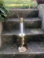 Vintage Berman Polished Brass Twisted Table Lamp Approx 31.5” Tall 3 Way Switch picture