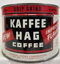 NOS Unopened Vintage Kaffee Hag Coffee One Pound Advertising Tin St. Louis, MO picture