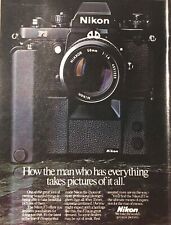 1981 Nikon F3 Camera VTG 1980s 80s PRINT AD Man w Everything Pictures Of It All picture
