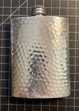 Hoffritz Vintage English Pewter Flask Hammered 6 oz Excellent Condition picture