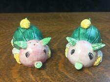 Vintage Vietri Vegetable Pig Salt & Pepper Shakers Watermelon Pigs Made in Italy picture