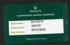 Rolex Submariner 16610 International Genuine Guarantee Certificate 2016 Service picture