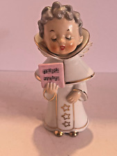 Vintage Christmas Wales ceramic figurine choir boy angel high collar Japan picture
