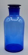 Cobalt Blue Apothecary Jar Ground Glass Stopper Roughly 9 1/2