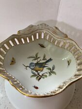 Meissen rare reticulated bowl with repair bird and bugs, ca- 1870s-1880s picture