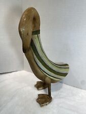 Carved Wood Duck With Overcoat On picture
