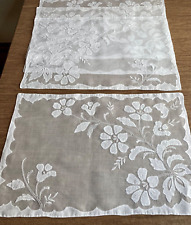 8 Vintage Antique White ORGANDY PLACEMATS with Graceful Floral Design picture