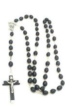 Black Wood Italian Rosary Beads, Made in Italy, Stamped Italy picture