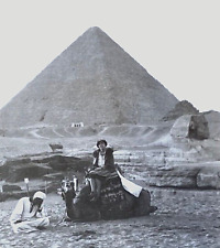 RARE - EGYPT - PYRAMID + SPHINX of GIZA CIRCA KING TUT DISCOVERY ID'd PHOTO picture