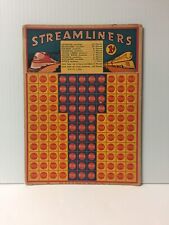 Vintage 1930's Streamliners Train Punch Card W.H. Brady Co. 1 Cent -- 