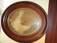 Antique Black Walnut Frame Oval with Glass picture