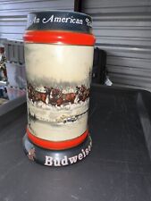 6 Vintage 1987 Budweiser Holiday Beer Stein Mug Collectors Series picture