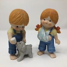 Enesco Vintage Country Cousins Figurines Katie Feeding Sheep Injured Arm picture