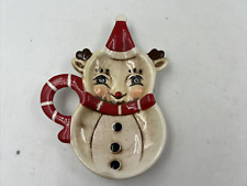 Johanna Parker Ceramic 4x6in Vintage Reindeer Spoon Rest AA01B56011 picture