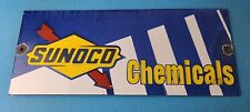 Vintage Sunoco Gasoline Sign - Gas Service Station Pump Chemicals Porcelain Sign picture