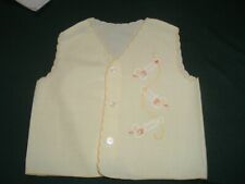  Vtg 1960s Boys Embroidered Yellow Ducks Summer Top Vest Shirt Dime Store #PB11 picture
