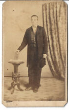 CDV Photograph Man W/ book Trench Coat Evans & Prince York PA Tax Stamp 1864-66 picture