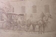 c1890s Cabinet Card Peoria IL Man Driving Horse & Buggy W Lantern Outdoor A40149 picture