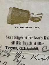 1917 Johnstown New York Glove Mitten George Wayne Business Billhead w/ Graphic picture