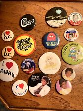 Lot of 80’s Button Pins- Michael Jackson, Spuds, Rare Pac Man Ghost, etc   picture