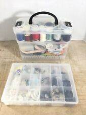 Large Vintage Lot Sewing Thread, Notions, Buttons, Needles, Shears, and Case picture