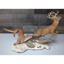 Vintage Danbury Mint Nick Bibby Hot Pursuit Sculpture Mountain Lion with Deer picture