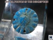 NobleSpirit NoResrve(PA) Authentic 1200 B.C. Sunburst Scarab Blue Faience Amulet picture