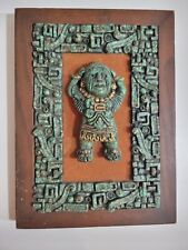 Vintage  Aztec Mayan God Crushed Malachite Sculpture  Mexican Art  El Arte picture