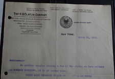 NY 1910 H.B. Claflin Company Wash Goods Department Typed Letter Gingham Samples picture