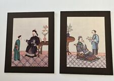 Vintage Oriental Chinese Lady & Man Couple with Servants Art Prints picture