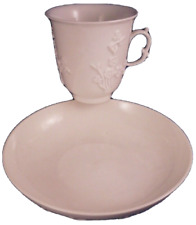 Antique 18thC Meissen Porcelain Prunus Beaker Cup & Saucer Porzellan Tasse #3 picture