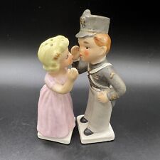 Rare Vintage 1950's Air Force Academy Kissing Cadet Salt & Pepper Shakers (FLAW) picture