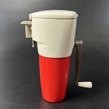 Vintage Swing A Way Ice Crusher Wall Mount Mid Century Hand Crank MCM Red White picture
