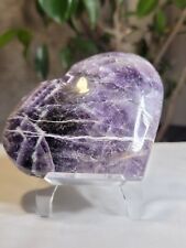 Chevron Dream Amethyst Heart Polished With Clear Acrylic Stand picture