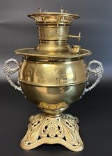 Antique Victorian EM & Co Miller Ornate Brass Metal Double Handle Oil Lamp Part picture