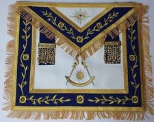 Masonic Apron-Embroidered Past Master Apron Royal Blue With Gold Fringe picture