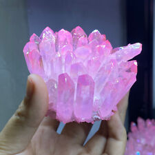 300g+ Titanium pink rose Crystal Phantom Quartz Cluster Specimen Healing 1pc picture
