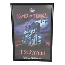 Vintage Walt Disney MGM Studios Poster Tower of Terror I Survived Framed   picture