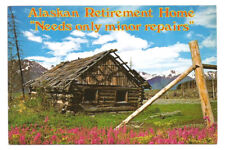 AK Postcard Alaska Trappers Cabin Humor picture