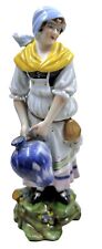 Antique E & A Muller Porcelain Figurine Woman Schwarz Saalbahn Germany 7” picture