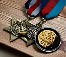 D-DAY LANDINGS 80th Anniversary Commemorative Coin and Campaign Star Medals Set picture