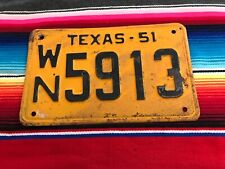 1951  TEXAS PASSENGER LICENSE  PLATE WN5913 picture