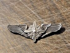 Vintage US Military Flight Engineer Wings - Full-Size - Sterling - MFG Meyers picture