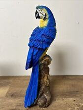 Vintage tropical Parrot Macaw Figurine Colorful Bird Figure 16” tall (Resin) picture