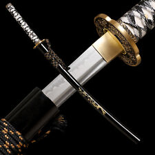 Handmade Japanese Samurai  T10 Clay Tempered Real Choji Hamon Sharp Katana Sword picture