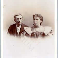 c1880s Rockford, IL Man & Pretty Woman Cabinet Card Photo McPherson Illinois B22 picture