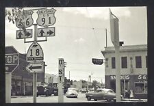 REAL PHOTO VICTORVILLE CALIFORNIA DOWNTOWN STREET OLD CARS POSTCARD COPY picture