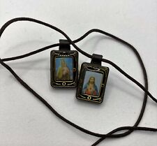 Sacred Heart and Our Lady of Mt. Carmel Moulded Scapular - 1/2